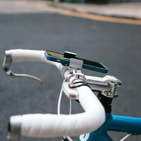 Loop Mount Universal Bike Phone Holder – 360° Rotating Metal Bicycle Phone Mount for iPhone & Samsung – Secure Handlebar Clamp, Durable, Shockproof, Fits All Standard Handlebars - Black in Kuwait