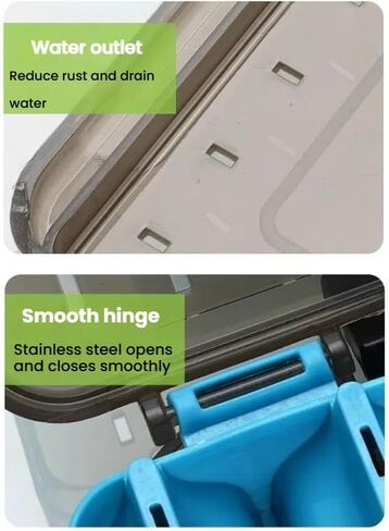 Waterproof Fishing Tackle Box with Dividers & Tray | Organized Tackle Storage for Fishing Gear-Yellow in Saudi Arabia