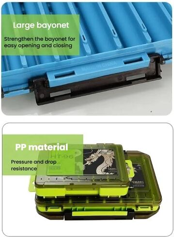 Waterproof Fishing Tackle Box with Dividers & Tray | Organized Tackle Storage for Fishing Gear-Yellow in Saudi Arabia