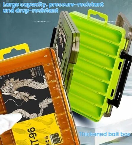 Waterproof Fishing Tackle Box with Dividers & Tray | Organized Tackle Storage for Fishing Gear-Yellow in Saudi Arabia