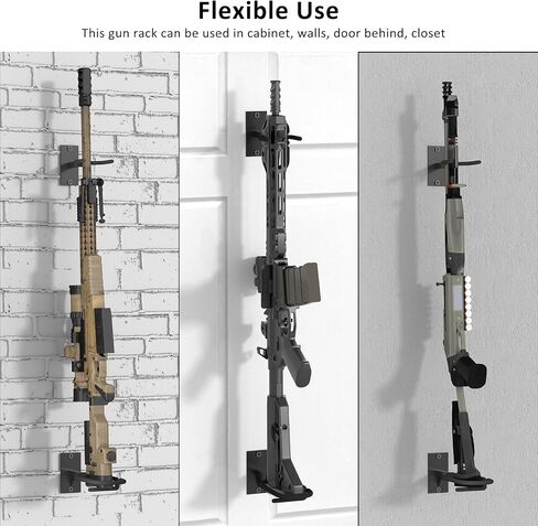 Heavy Duty Steel Gun Rack - Wall Mount, Adjustable 4/8/12 Slot Indoor Gun Racks, Securely Display Shotgun & Rifle in Saudi Arabia