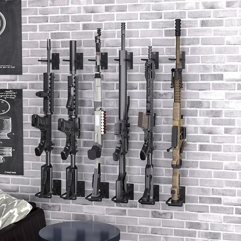 Heavy Duty Steel Gun Rack - Wall Mount, Adjustable 4/8/12 Slot Indoor Gun Racks, Securely Display Shotgun & Rifle in Saudi Arabia