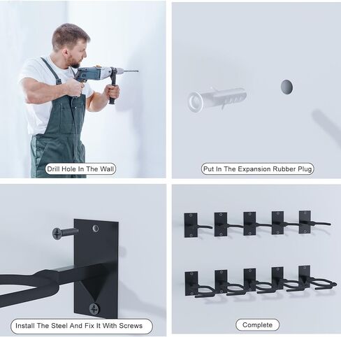 Heavy Duty Steel Gun Rack - Wall Mount, Adjustable 4/8/12 Slot Indoor Gun Racks, Securely Display Shotgun & Rifle in Saudi Arabia