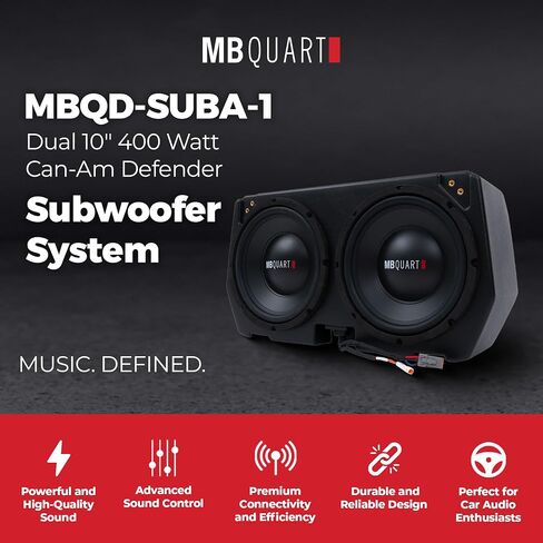 ترقية الصوت MB Quart Can-Am Defender، نظام مضخم صوت مزدوج 400 وات 10 بوصة، توافق التوصيل والتشغيل مع موديلات 2017-2025، حماية من الدرجة البحرية in Kuwait