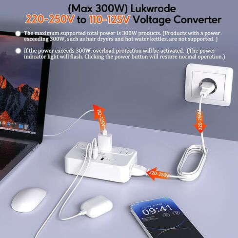محول جهد 220 فولت إلى 110 فولت محول سفر عالمي مع 35 وات PD 2 منفذ C من النوع 2 منفذ USB A، قابس كومبو لمحول الطاقة الدولي من الولايات المتحدة إلى أوروبا لجميع أنحاء العالم الأوروبي والولايات المتحدة والاتحاد الأوروبي والمملكة المتحدة أبيض-W in Kuwait