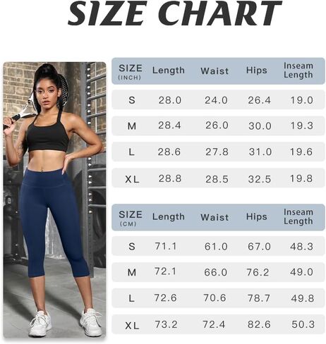 High Waisted Flex Yoga Capris for Women with Pockets Running Pilates Fitness Leggings Cropped Workout Pants in Saudi Arabia