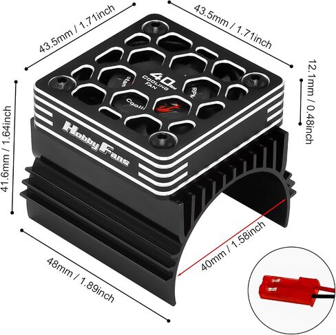 Hobby Fans 40mm RC Cooling Fan with Heat Sink RC Electric Motor Fan with Heatsink for 1/8 RC Car 4074 4274 1515 1512 Motor, Green in Kuwait