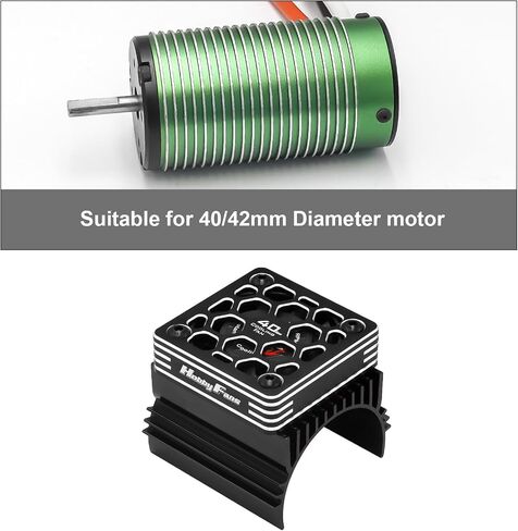 Hobby Fans 40mm RC Cooling Fan with Heat Sink RC Electric Motor Fan with Heatsink for 1/8 RC Car 4074 4274 1515 1512 Motor, Green in Kuwait