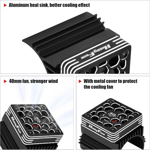 Hobby Fans 40mm RC Cooling Fan with Heat Sink RC Electric Motor Fan with Heatsink for 1/8 RC Car 4074 4274 1515 1512 Motor, Green in Kuwait