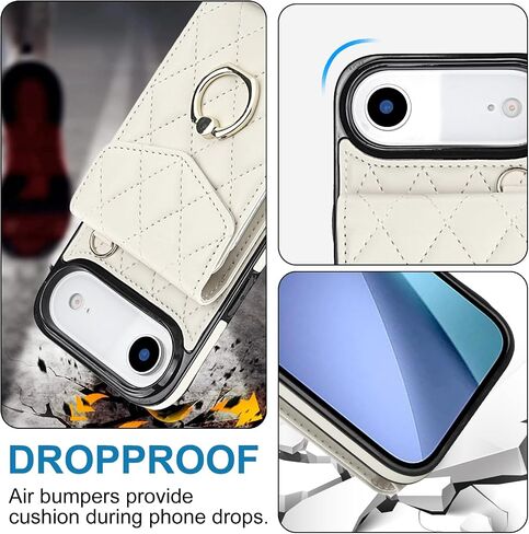 Crossbody Case for Apple 17 Pro Max with Card Holder, PU Leather with Wallet Removable Lanyard Wrist Strap Kickstand Cover for Women Girls Case for iPhone 17 Pro Max.Lanyard Black in Saudi Arabia