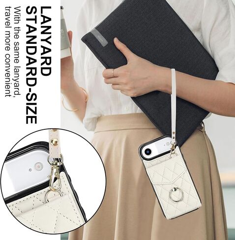 Crossbody Case for Apple 17 Pro Max with Card Holder, PU Leather with Wallet Removable Lanyard Wrist Strap Kickstand Cover for Women Girls Case for iPhone 17 Pro Max.Lanyard Black in Saudi Arabia