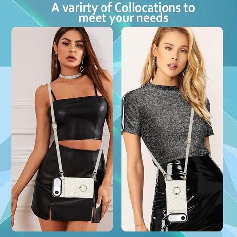 Crossbody Case for Apple 17 Pro Max with Card Holder, PU Leather with Wallet Removable Lanyard Wrist Strap Kickstand Cover for Women Girls Case for iPhone 17 Pro Max.Lanyard Black in Saudi Arabia