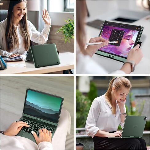typecase Touch Keyboard Case for iPad Air 11-inch(M3/M2, 2025/2024) & iPad Pro 11(4th/3rd/2nd/1st Gen), Multi-Touch Trackpad, 11-Color Backlight, 360°Rotatable for iPad Air 5/4th Gen, Midnight Green in Saudi Arabia