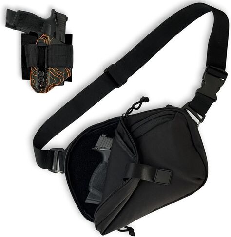 Concealed Carry Sling Bag for Men & Women - Crossbody Tactical EDC Bag with CCW Fast Access - Included IWB Holster Adapter in Saudi Arabia