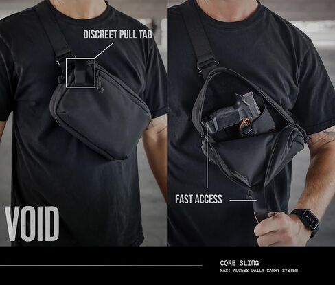 Concealed Carry Sling Bag for Men & Women - Crossbody Tactical EDC Bag with CCW Fast Access - Included IWB Holster Adapter in Saudi Arabia