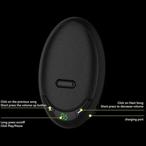 Zunate Bluetooth 5.0 in Car Speakerphone with Clip, 4W Speakerphone, Hands Bluetooth 5.0 Car Kits Support Voice Helper, EDR in Car Speaker in Saudi Arabia