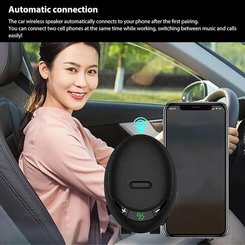 Zunate Bluetooth 5.0 in Car Speakerphone with Clip, 4W Speakerphone, Hands Bluetooth 5.0 Car Kits Support Voice Helper, EDR in Car Speaker in Saudi Arabia