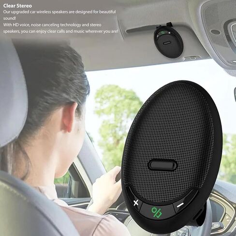 Zunate Bluetooth 5.0 in Car Speakerphone with Clip, 4W Speakerphone, Hands Bluetooth 5.0 Car Kits Support Voice Helper, EDR in Car Speaker in Saudi Arabia