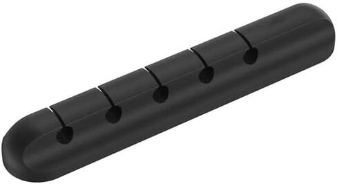 Cable Organizer Clips - 5-Slot Desktop Cord Manager, 4.5" L × 1" W × 0.6" H, Non-Slip Wire Holder for Office, Bedroom Black in Saudi Arabia