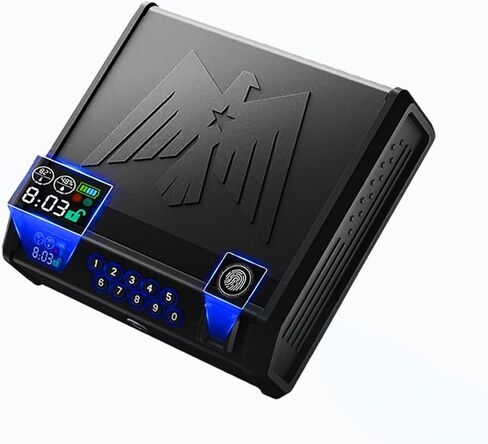 KASABLANK Gun Safe for Pistols - 3 Ways Unlock (Fingerprint/Digital PIN/Key) with Quick Access, LCD Temperature & Humidity Display, Solid Steel Safe for Home, Nightstand, Bedroom, Car and Cloakroom in Saudi Arabia