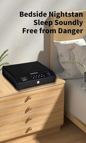 KASABLANK Gun Safe for Pistols - 3 Ways Unlock (Fingerprint/Digital PIN/Key) with Quick Access, LCD Temperature & Humidity Display, Solid Steel Safe for Home, Nightstand, Bedroom, Car and Cloakroom in Saudi Arabia