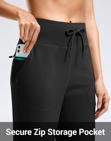 G Gradual Women's Joggers Zip Pockets Drawstring Gym Sweatpants High Waisted Tapered Pants for Workout, Travel, Lounge in Saudi Arabia