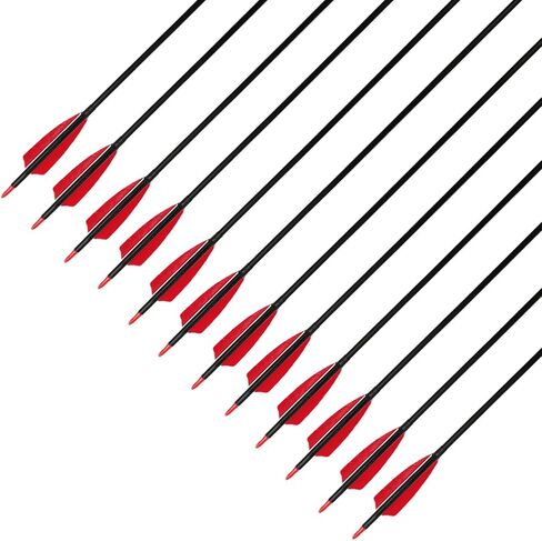 30" Carbon Arrows Hunting Arrows with 4" Shield Shaped Turkey Feathers Spine 400 for Recurve & Traditional Long & English Long Bow(Pack of 12) in Saudi Arabia