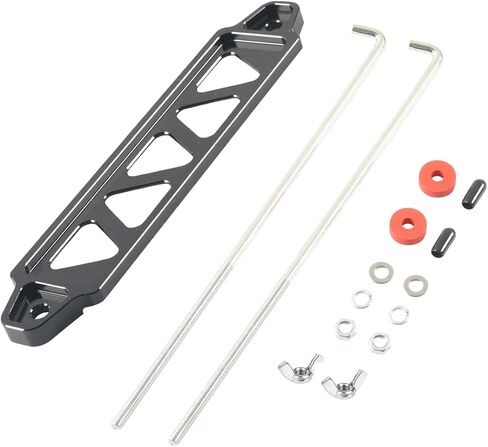 Car Battery Hold Down Bracket, Aluminum Alloy Battery Tie Down Mount Bracket with Stainless Steel J Bolts, Vehicle Batteries Tray Holder Lock Accessories for Cars, SUVs, Trucks (Blue) in Saudi Arabia