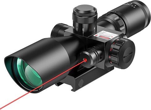 MidTen 2.5-10x40 نطاق ميل دوت مضاء باللون الأحمر والأخضر مع مجموعة ليزر أحمر/أخضر - لون العدسة الخضراء وحواملها in Kuwait