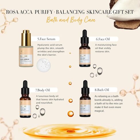 Skin Care Set, 28pcs Gifts for Women & Men includes Face Cream,Bath Oil, Scented Candle. Facial Skin Care Set, Body & Facial Kit for Women, Birthday Gifts for Women in Kuwait