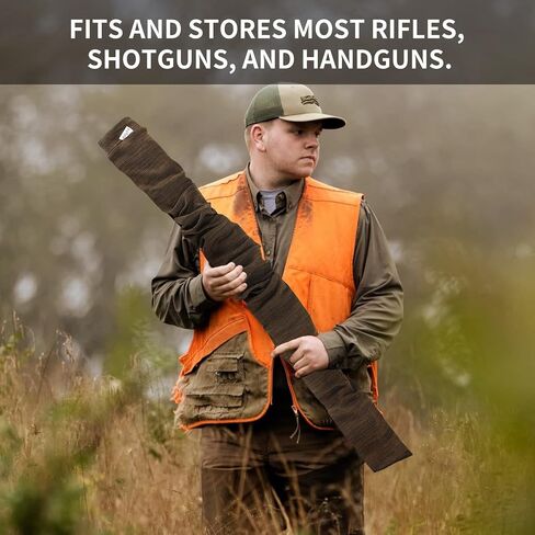 2/6 Pcs Gun Sock Silicone Treated Knit Gun Socks for Rifles and Shotguns, 52 x 4.5 In Elastic Design Hunting and Shooting Holder Socks for Gun Storage, Perfect Dad Gift or Military Gift for Man in Saudi Arabia