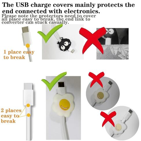 9 قطع حامي كابل لجهاز iPhone iPad، واقي شاحن USB لطيف على شكل حيوان، شاحن حماية لكابل USB كرتوني للهاتف متوافق مع الهواتف الذكية والأجهزة اللوحية وأجهزة الكمبيوتر in Kuwait