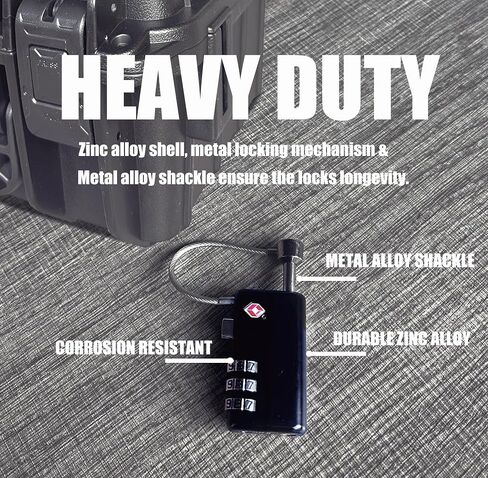 Gun Lock TSA Approved, Heavy-Duty Steel Security Padlock for Gun Cases, Hand& Rifle Gun case 、Pelican Gun case Lock, Child Safe & Cut Resistant Firearm Lock for Pistol（2Pack in Saudi Arabia