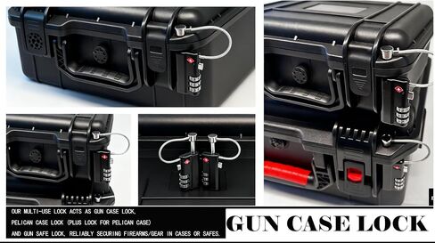 Gun Lock TSA Approved, Heavy-Duty Steel Security Padlock for Gun Cases, Hand& Rifle Gun case 、Pelican Gun case Lock, Child Safe & Cut Resistant Firearm Lock for Pistol（2Pack in Saudi Arabia
