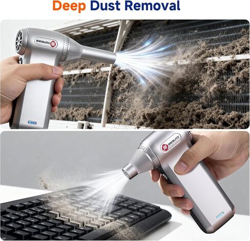 Compressed Air Duster-125,000 RPM Cordless Electric Air Duster, Rechargeable Super Power Air Blower with 3-Gear Turbo Fan, Air Blower for PC, Keyboard, Outdoor, Car & Home in Saudi Arabia