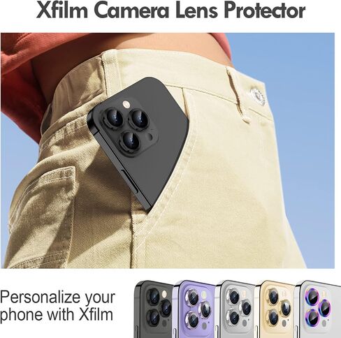 Xfilm for iPhone 17 Pro / 17 Pro Max Camera Lens Protector Bling, Individual Diamond Metal Ring with 9H Hardness, Scratch-Proof Camera Screen Protector, Stylish Accessories, Case Friendly (Silver) in Saudi Arabia