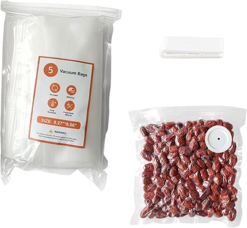 Vacuum Sealer for Food – Keeps Food Fresh up to 10× Longe, Cordless & rechargeable & strong suction for storage & sous vider(Handheld Vacuum Sealer + 30 Reusable Vacuum Bags) in Saudi Arabia