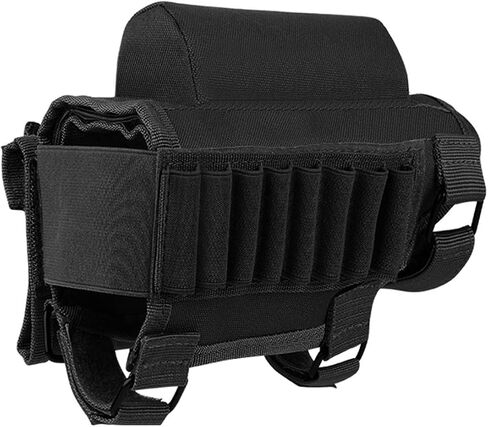 AIRSSON Tactical Rifle Cheek Rest Holder with 2 Molle Pouch for 8 Grid Shells and 2 Different Heights Cheek Pad .22 .223 Cal .308 30-06 .300 .303 & 7.62mm in Saudi Arabia