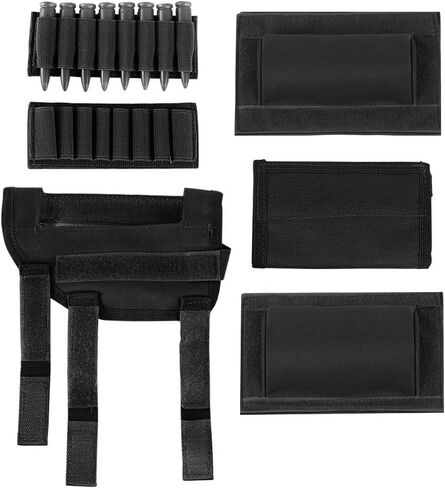 AIRSSON Tactical Rifle Cheek Rest Holder with 2 Molle Pouch for 8 Grid Shells and 2 Different Heights Cheek Pad .22 .223 Cal .308 30-06 .300 .303 & 7.62mm in Saudi Arabia