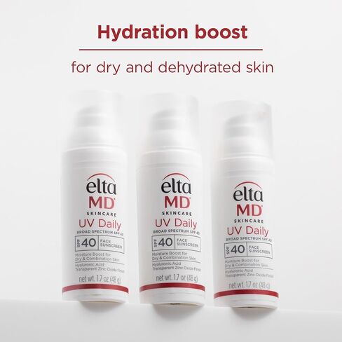 EltaMD UV Daily Tinted Sunscreen with Zinc Oxide, SPF 40 Face Sunscreen Moisturizer, Helps Hydrate Skin and Decrease Wrinkles, Lightweight Face Sunscreen, Absorbs Into Skin Quickly, 1.7 oz Pump in Kuwait