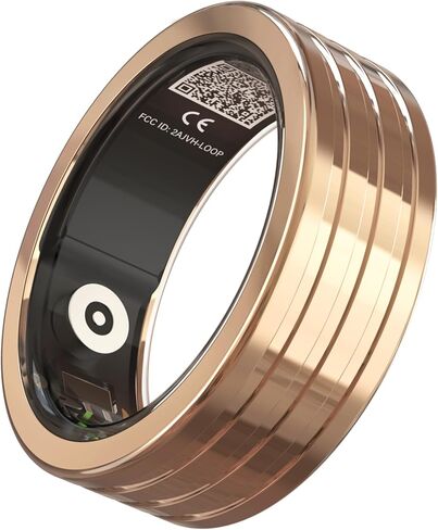 3Plus Loop - Smart Ring - Titanium - No App Subscription - Meditation Coach - Sleep Tracking - Heart Rate - Fitness w/Assisted GPS - Swim 5ATM - Up to 4 Days of Battery Life (Black, US 12) in Saudi Arabia