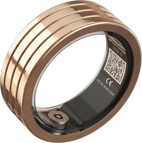 3Plus Loop - Smart Ring - Titanium - No App Subscription - Meditation Coach - Sleep Tracking - Heart Rate - Fitness w/Assisted GPS - Swim 5ATM - Up to 4 Days of Battery Life (Black, US 12) in Saudi Arabia