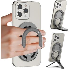 [جديد 2025] قبضة هاتف مغناطيسية من FUVALY لحوامل الهاتف الثلاثية MagSafe 4 في 1، حامل حلقة الهاتف لهاتف iPhone 17/16/15/14 Pro&Android (أسود) in Kuwait