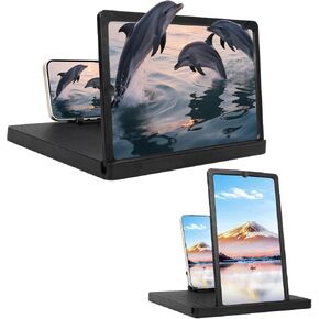 Screen Magnifier for Cell Phone, 3D HD Screen Magnifier Projector Screen Enlarger for Movies, Videos, and Gaming, Foldable Phone Stand with Screen Amplifier, Portable with All Smartphones (12-Inch) in Kuwait