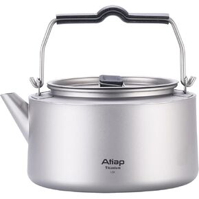 غلاية تيتانيوم ابريق شاي وقهوة سعة 0.6 لتر/ 1 لتر مع حقيبة شبكية محمولة للتخييم في الهواء الطلق (Ta9081-0.6L) in Kuwait