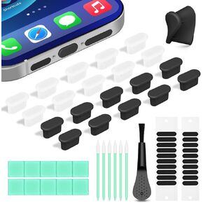 Silicone USB C Dust Plug with Phone Speaker Cover,5-in-1 31 Pack Charging Port Cover Cleaning Kit,Type C Anti Dust Plug for iPhone 15/16/17/Samsung Galaxy/One Plus/Google Pixel/All USB C-Port Devices in Saudi Arabia