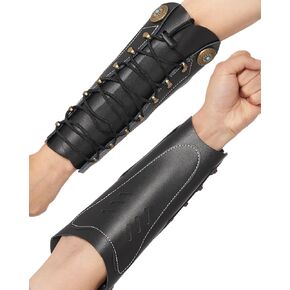 TOPARCHERY Handmade Leather Arm Guards Bow Hand Shooting Glove Adjustable for Hunting Shooting Arm Protector Wristband Gauntlet Unisex Medieval Bracer in Kuwait