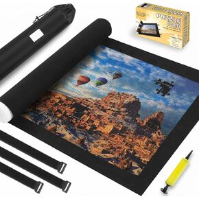 Jigsaw Puzzle Mat Roll Up - 3000 Pieces Large Gray Puzzles Saver Board for Adults Kids, Storage and Transport Keeper Saver Accessories Table Portable Holder Organizer Board Pad Gifts (Gray) in Kuwait