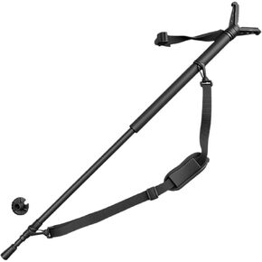 HUNTPAL Shooting Stick Hunting Monopod Gun Rifle Shooting Rest with 360° Swivel Yoke, Matt Aluminum 33"-75" Trekking Hiking Pole Walking Stick Stand with Integrated Spike Feet and Carry Shoulder Strap in Kuwait