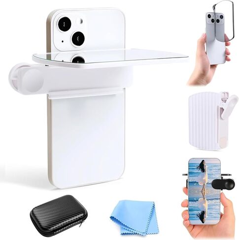Weseecase Mirror Reflection Camera Clip Kit for Smartphone, Adjustable Selfie Reflector, 2025 Model (White) in Kuwait
